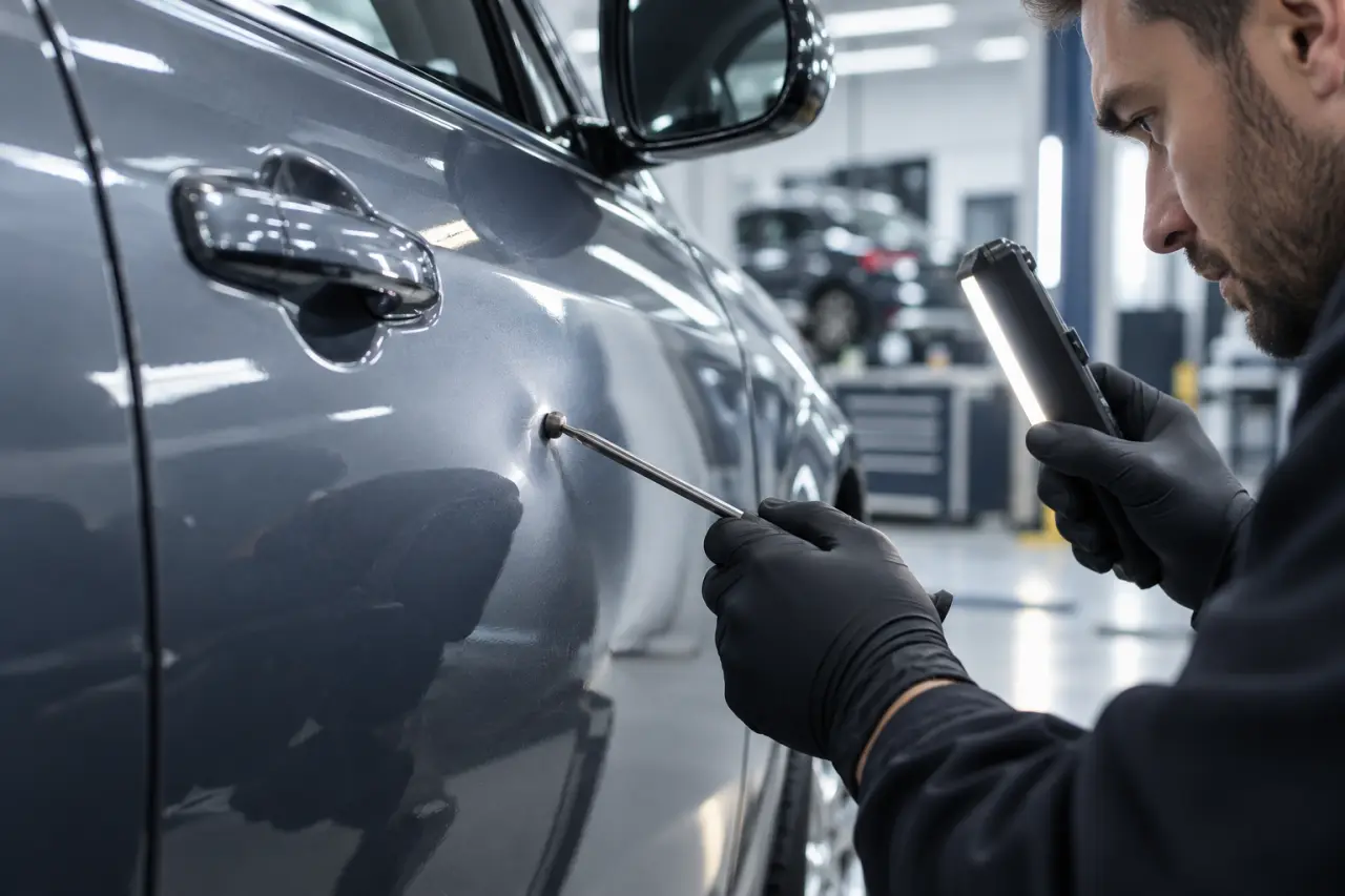 Réparer un coup de portière coûte 60 à 130 € sans peinture, jusqu’à 700 € si la porte est très endommagée
