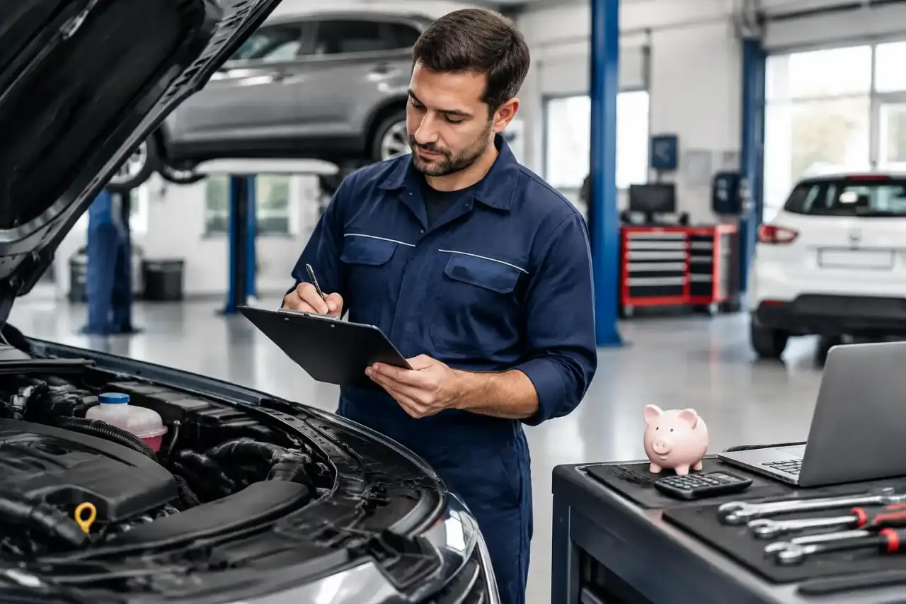 Technicien réalisant un diagnostic de précision sur une voiture moderne